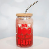 My Dog Has My Heart Glass Cup