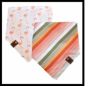 Flamingo Stripes Dog Bandana